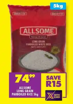 Shoprite ALLSOME LONG GRAIN PARBOILED RICE 5kg offer