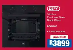 OK Furniture DEFY Slimline Eye-Level Oven Black Glass offer