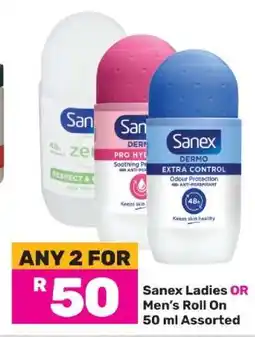 Game Sanex Ladies OR Men’s Roll On 50 ml Assorted offer