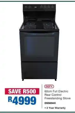 OK Furniture DEFY 60cm Full Electric Rear Control Freestanding Stove offer