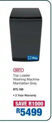 OK Furniture DEFY Top Loader Washing Machine Manhattan Grey offer