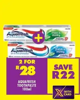 Shoprite AQUAFRESH TOOTHPASTE 100ml offer