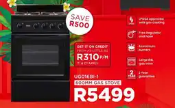 OK Furniture UGO16BI-1 600MM GAS STOVE offer