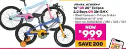 Game Raleigh 16 OR 20 Eclipse 2.0 Boys OR Girl BMX offer