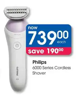 Clicks Philips 6000 Series Cordless Shaver offer
