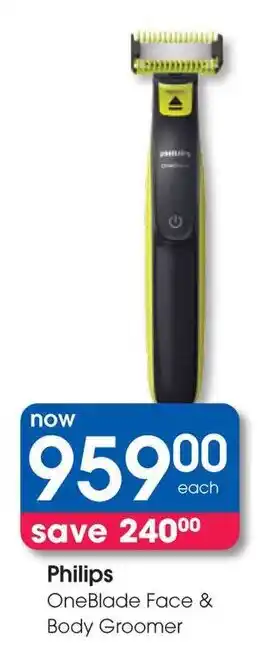Clicks Philips OneBlade Face & Body Groomer offer