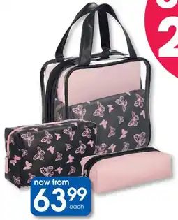 Clicks Clicks Pink & Black Butterfly Toiletry Bags offer