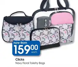 Clicks Clicks Navy Floral Toiletry Bags offer