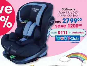 Clicks Safeway Apex i-Size 360° Swivel Car Seat offer