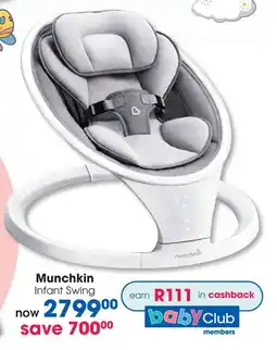 Clicks Munchkin Infant Swing offer