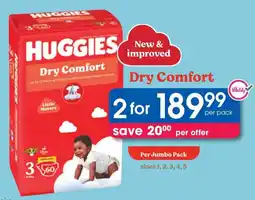 Clicks Huggies Dry Comfort Jumbo Pack offer