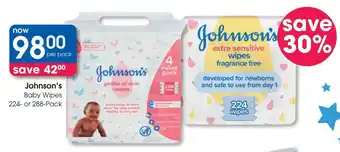 Clicks Johnson's Baby Wipes offer