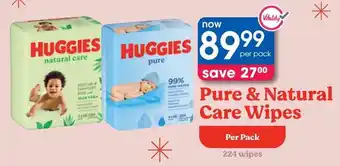 Clicks Huggies Pure & Natural Care Wipes offer
