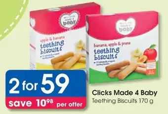Clicks Clicks Made 4 Baby Teething Biscuits offer