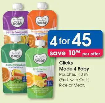 Clicks Clicks Made 4 Baby Pouches offer