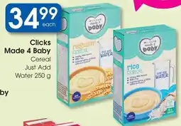 Clicks Clicks Made 4 Baby Cereal Just Add Water offer