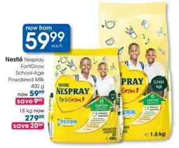 Clicks Nestlé Nespray FortiGrow School-Age Powdered Milk offer