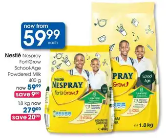 Clicks Nestlé Nespray FortiGrow School-Age Powdered Milk offer