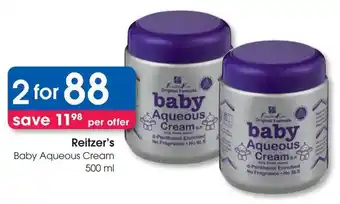 Clicks Reitzer's Baby Aqueous Cream offer
