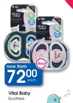 Clicks Vital Baby Soothers offer