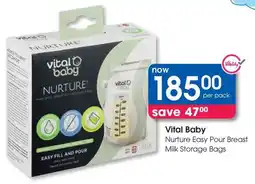 Clicks Vital Baby Nurture Easy Pour Breast Milk Storage Bags offer