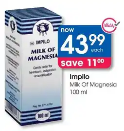 Clicks Impilo Vitality Milk Of Magnesia offer