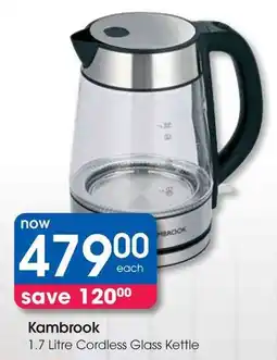 Clicks Kambrook Cordless Glass Kettle offer