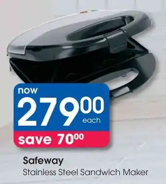 Clicks Safeway Stainless Steel Sandwich Maker offer