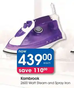 Clicks Kambrook 2600 Watt Steam and Spray Iron offer
