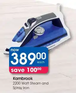 Clicks Kambrook 2200 Watt Steam and Spray Iron offer