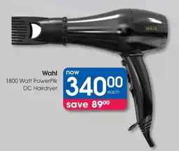 Clicks Wahl 1800 Watt PowerPik DC Hairdryer offer