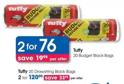 Clicks Tuffy 20 Budget Black Bags offer
