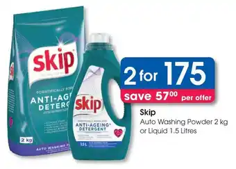 Clicks Skip Auto Washing Powder or Liquid offer