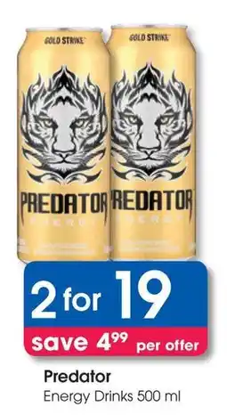 Clicks Predator Energy Drinks offer