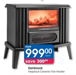 Clicks Kambrook Fireplace Ceramic Fan Heater offer