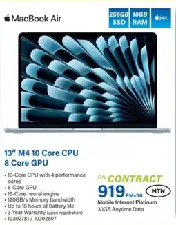 Incredible Connection MacBook Air 13" M4 10 Core CPU 8 Core GPU offer