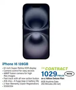 Incredible Connection iPhone 16 128GB offer