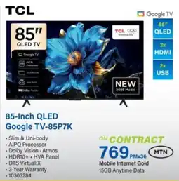 Incredible Connection TCL 85-Inch QLED Google TV-85P7K offer