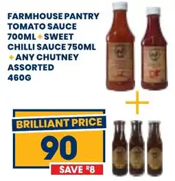Econo Foods Farmhouse pantry tomato sauce + sweet chilli sauce + any chutney assorted offer