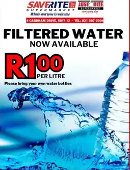 Saverite Filtered water offer