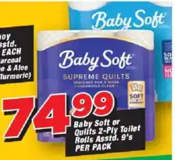 OK Grocer Baby Soft or Quilts 2-Ply Toilet Rolls Asstd. offer