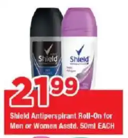 OK Grocer Shield Antiperspirant Roll-On for Men or Women Asstd. offer
