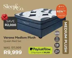 The Bed Shop Sleep & Co Verona Medium Plush Queen Bed Set offer