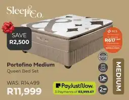 The Bed Shop Sleep & Co Portofino Medium Queen Bed Set offer