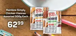 Pick n Pay Rainbow Simply Chicken Viennas Assorted 500g Each offer