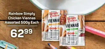 Pick n Pay Rainbow Simply Chicken Viennas Assorted 500g Each offer