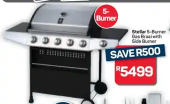Pick n Pay Hypermarket Stellar 5-Burner Gas Braai with Side Burner offer