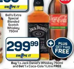 Pick n Pay Hypermarket Jack Daniel's Whiskey 750ml + Coca-Cola 1 Litre offer