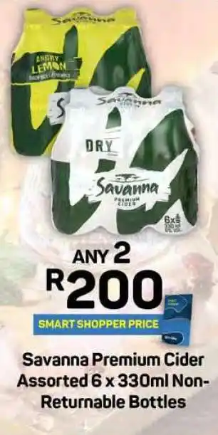 Pick n Pay Savanna Premium Cider Assorted 6 x 330ml Non-Returnable Bottles offer