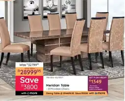 Bradlows Meridian Table + 8 Meridian Chairs offer